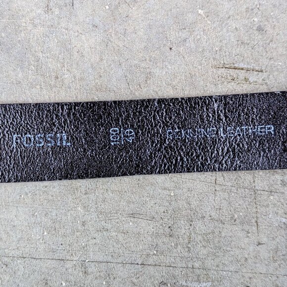 Fossil Black Genuine Leather Silver Buckle Belt size 40 - Picture 9 of 10